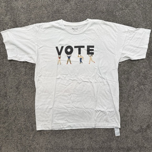 Madewell Other - Mens L Madewell VOTE Graphic Unisex T Shirt White MC912 Crewneck Short Sleeve
